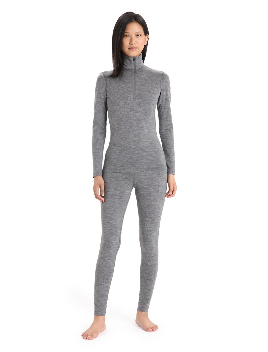 Base Layers Icebreaker Merino 200 Oasis Long Sleeve Half Zip Thermal Top Damskie Szare | PL 1044SGLO